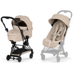 Duo co?a 2026 poussette ultra - compacte avec nacelle pliable et ch�ssis matt black cozy beige