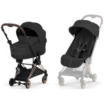 Duo co?a 2026 poussette ultra - compacte avec nacelle pliable et ch�ssis rose gold sepia black
