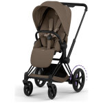 Duo e - priam 2026 poussette �lectrique tout - terrain avec nacelle pliable matt black coconut brown