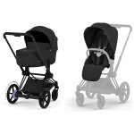 Duo e - priam 2026 poussette �lectrique tout - terrain avec nacelle pliable matt black sepia black