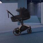 Duo e - priam 2026 poussette �lectrique tout - terrain avec nacelle pliable rose gold sepia black