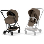 Duo mios 2026 poussette citadine avec nacelle pliable et ch�ssis matt black coconut brown