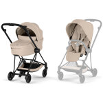 Duo mios 2026 poussette citadine avec nacelle pliable et ch�ssis matt black cozy beige