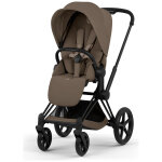 Duo priam 2026 poussette tout - terrain avec nacelle pliable et ch�ssis matt black coconut brown