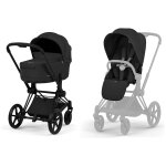 Duo priam 2026 poussette tout - terrain avec nacelle pliable et ch�ssis matt black sepia black