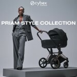 Duo priam 2026 poussette tout - terrain avec nacelle pliable et ch�ssis rose gold sepia black