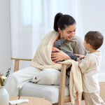 �charpe d'allaitement en mousseline nature