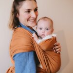 Echarpe de portage orange sienne en coton bio (4m10)