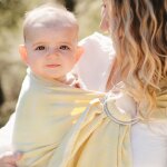 Echarpe de portage sling seigaiha sling sans n?ud jaune seacell