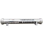 Ecrin pour certificat de naissance personnalisable (mtal argent)