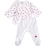 Ensemble cache - coeur + pantalon � pied mon petit coeur (3 mois)