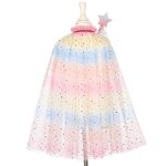 Ensemble cape sirne + diadme + baguette licorne (5 - 7 ans)