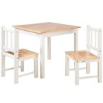 Ensemble table et chaises activity blanc - naturel (3 pices)