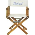 Fauteuil metteur en scne bleu roi pieds bois (personnalisable)