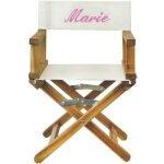 Fauteuil metteur en scne rose pieds bois (personnalisable)