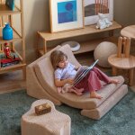 Fauteuil moon brown sugar velours c�tel�
