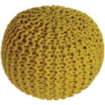 Pouf enfant tricot� lili jaune oeuf (30 x 20 cm)
