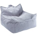 Fauteuil pouf blueberry velours c�tel�