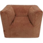 Fauteuil pouf corduroy caramel