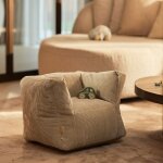 Fauteuil pouf corduroy olive green