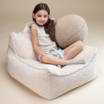 Fauteuil pouf cream white molletonn�