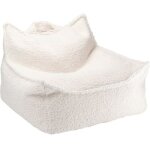 Fauteuil pouf cream white molletonn