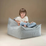 Fauteuil pouf peppermint green velours c�tel�