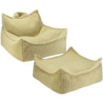 Fauteuil pouf et repose - pieds matcha molletonn�