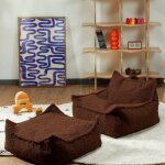 Fauteuil pouf et repose - pieds warm hazel molletonn�