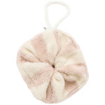 Fleur de douche enfant en �ponge bambou ray�e ivoire et galet