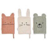 Lot de 3 gants de toilette sylvester dove blue mix