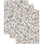 Lot de 3 gants de toilette en gaze de coton retro flowers