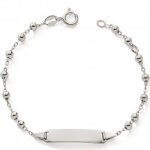 Gourmette chane boule 12 + 2, 5 cm (argent)