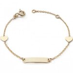 Gourmette coeur 12 + 2, 5 cm (or jaune 375)