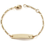 Gourmette rectangle c?ur (or jaune 375�)