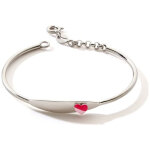 Gourmette rigide ovale c?ur (argent 925)