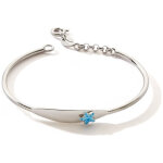 Gourmette rigide ovale etoile (argent 925)