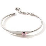 Gourmette rigide ovale papillon (argent 925)