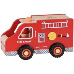 Grand camion de pompier en bois