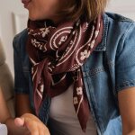Grand foulard oscar bandana grenat (100 x 100 cm)