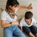 Grand foulard oscar bandana marron (100 x 100 cm)