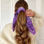 Grand foulard oscar bandana violet (100 x 100 cm)