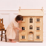 Grande maison de poup�e couleur bois naturel fsc
