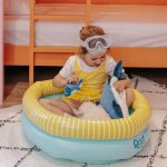 Grande peluche tofou le dauphin maman et b�b� bleu (50 cm)
