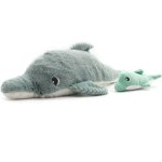 Grande peluche tofou le dauphin maman et bébé menthe (50 cm) Grande peluche tofou le dauphin maman et bébé menthe (50 cm)