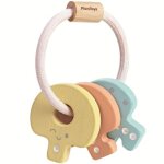 Hochet en bois cls pastel
