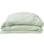 Housse de couette percale de coton vichy vert aqua (100 x 140 cm)