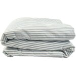 Housse de couette en percale de coton ray� bleu ardoise (75 x 120 cm)