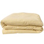Housse de couette percale de coton vichy tournesol (100 x 140 cm)