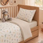 Housse de couette en coton bio plumes de lune (100x140 cm)